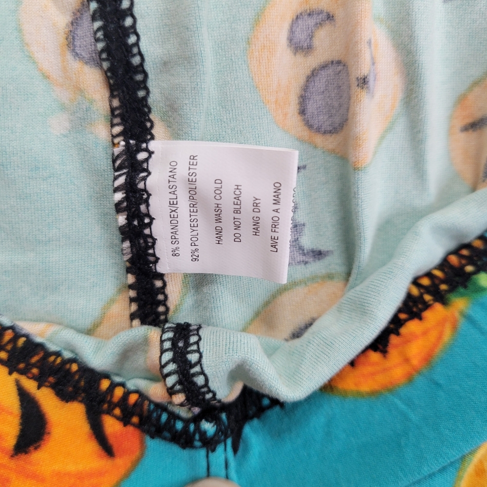 Happy Jack-o-lanterns and Bats Polyester Spandex Leggings One Size Fits All - Picture 6 of 7